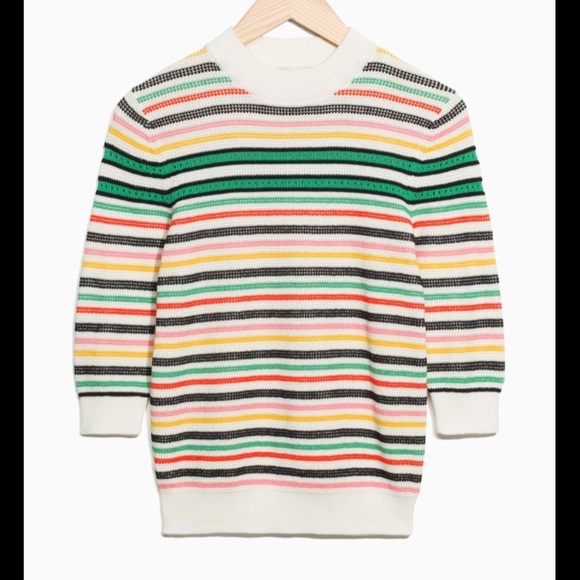 & Other Stories Sweaters - & Other Stories Mock Neck Stripe Knit Sweater